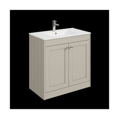 [BFHE3226C] Balterley 800mm Floor Standing 2 Door Unit with Minimalist Basin 1 Tap Hole - Pebble Grey - Cutout