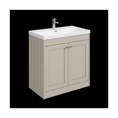 [BFHE3226E] Balterley 800mm Floor Standing 2 Door Unit with Thin Edge Basin 1 Tap Hole - Pebble Grey - Cutout