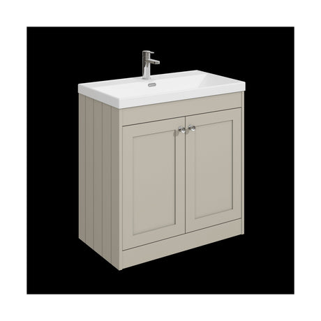 [BFHE3226E] Balterley 800mm Floor Standing 2 Door Unit with Thin Edge Basin 1 Tap Hole - Pebble Grey - Cutout