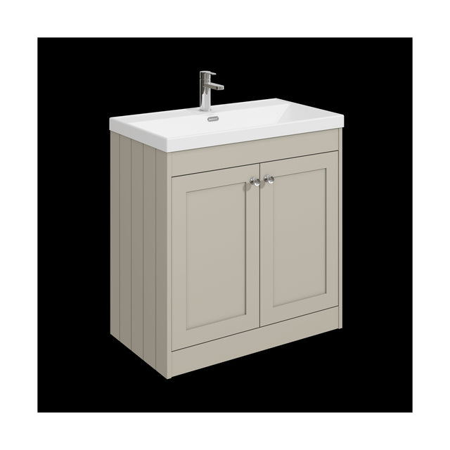 [BFHE3226E] Balterley 800mm Floor Standing 2 Door Unit with Thin Edge Basin 1 Tap Hole - Pebble Grey - Cutout