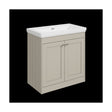 [BFHE3226H] Balterley 800mm Floor Standing 2 Door Unit with Classic Basin No Tap Hole - Pebble Grey - Cutout