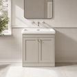 [BFHE3226H] Balterley 800mm Floor Standing 2 Door Unit with Classic Basin No Tap Hole - Pebble Grey - Silo