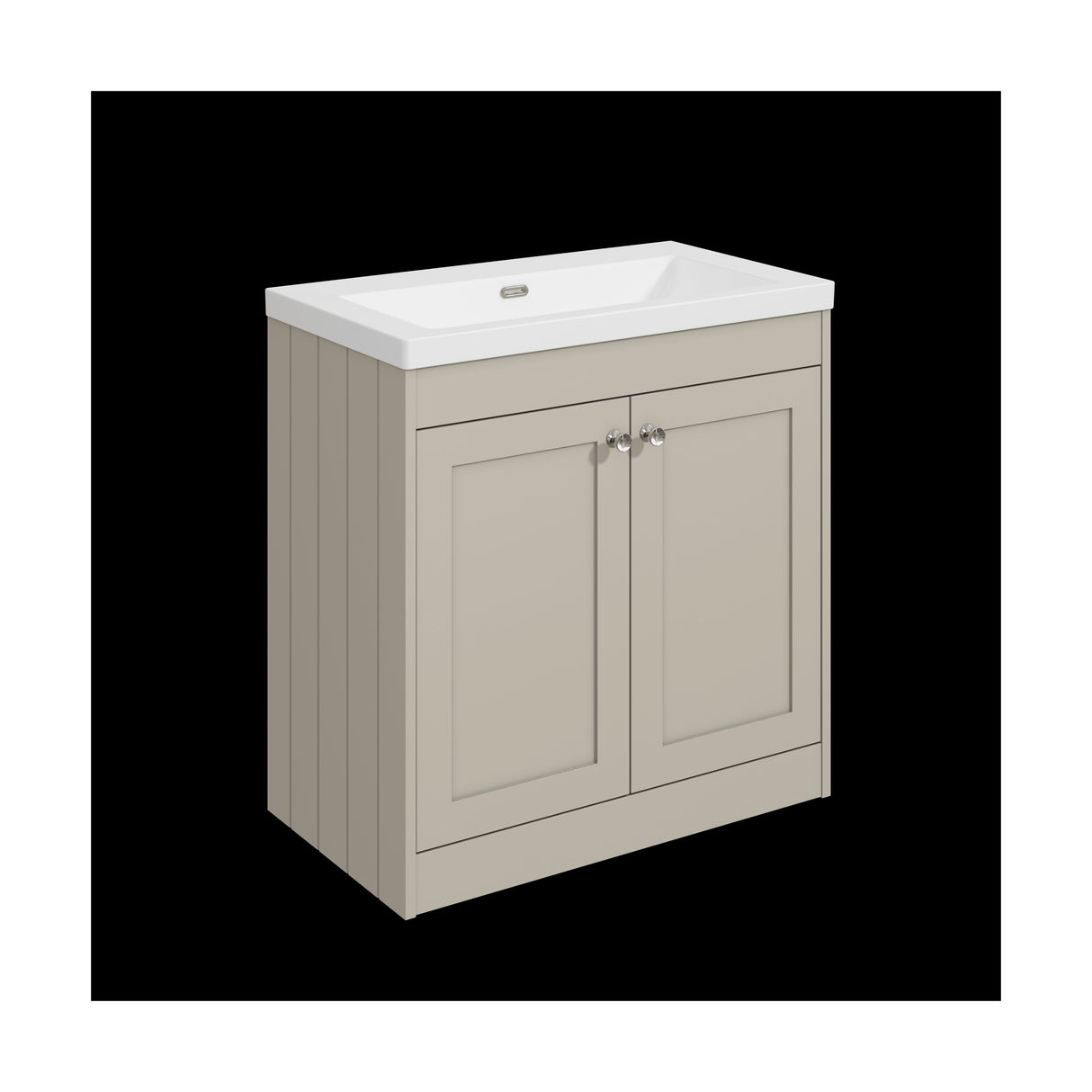 [BFHE3226K] Balterley 800mm Floor Standing 2 Door Unit with Minimalist Basin No Tap Hole - Pebble Grey - Cutout