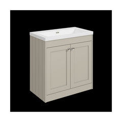 [BFHE3226K] Balterley 800mm Floor Standing 2 Door Unit with Minimalist Basin No Tap Hole - Pebble Grey - Cutout