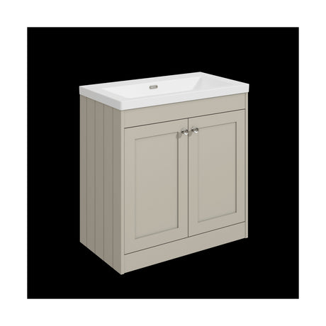 [BFHE3226K] Balterley 800mm Floor Standing 2 Door Unit with Minimalist Basin No Tap Hole - Pebble Grey - Cutout
