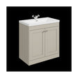[BFHE3226L] Balterley 800mm Floor Standing 2 Door Unit with Minimalist Basin 1 Tap Hole - Pebble Grey - Cutout