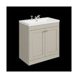 [BFHE3226M] Balterley 800mm Floor Standing 2 Door Unit with Minimalist Basin 3 Tap Hole - Pebble Grey - Cutout