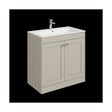 [BFHE3226P] Balterley 800mm Floor Standing 2 Door Unit with Stone Basin 1 Tap Hole - Pebble Grey - Cutout
