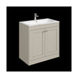[BFHE3226Q] Balterley 800mm Floor Standing 2 Door Unit & Stone Basin 1 Tap Hole - Pebble Grey - Cutout
