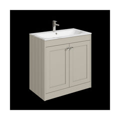 [BFHE3226Q] Balterley 800mm Floor Standing 2 Door Unit & Stone Basin 1 Tap Hole - Pebble Grey - Cutout