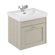 [BFHE3291A] Balterley 500mm Wall Hung 1 Drawer Unit with Classic Basin 1 Tap Hole - Pebble Grey - Cutout