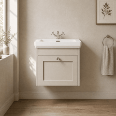 [BFHE3291A] Butterton Traditional 1 Drawer Wall Hung Vanity Unit with Classic Basin, Choice of Size and Colour