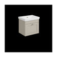 [BFHE3291H] Balterley 500mm Wall Hung 1 Drawer Unit with Classic Basin No Tap Hole - Pebble Grey - Cutout