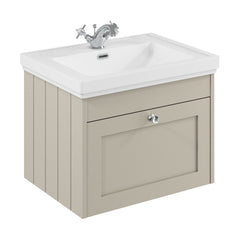 [BFHE3294A] Butterton Traditional 1 Drawer Wall Hung Vanity Unit with Classic Basin, Choice of Size and Colour - Cutout
