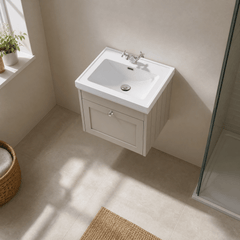 [BFHE3294A] Butterton Traditional 1 Drawer Wall Hung Vanity Unit with Classic Basin, Choice of Size and Colour
