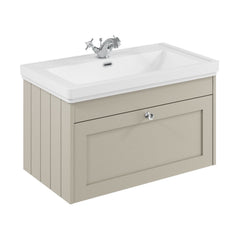 [BFHE3296A] Butterton Traditional 1 Drawer Wall Hung Vanity Unit with Classic Basin, Choice of Size and Colour - Cutout