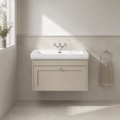 [BFHE3296A] Butterton Traditional 1 Drawer Wall Hung Vanity Unit with Classic Basin, Choice of Size and Colour