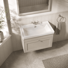 [BFHE3296A] Butterton Traditional 1 Drawer Wall Hung Vanity Unit with Classic Basin, Choice of Size and Colour