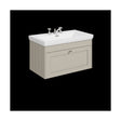 [BFHE3296B] Balterley 800mm Wall Hung 1 Drawer Unit with Classic Basin 3 Tap Hole - Pebble Grey - Cutout