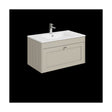 [BFHE3296C] Balterley 800mm Wall Hung 1 Drawer Unit with Minimalist Basin 1 Tap Hole - Pebble Grey - Cutout