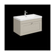[BFHE3296E] Balterley 800mm Wall Hung 1 Drawer Unit with Thin Edge Basin 1 Tap Hole - Pebble Grey - Cutout