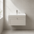 [BFHE3296E] Balterley 800mm Wall Hung 1 Drawer Unit with Thin Edge Basin 1 Tap Hole - Pebble Grey - Silo