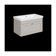 [BFHE3296H] Balterley 800mm Wall Hung 1 Drawer Unit with Classic Basin No Tap Hole - Pebble Grey - Cutout