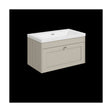 [BFHE3296K] Balterley 800mm Wall Hung 1 Drawer Unit with Minimalist Basin No Tap Hole - Pebble Grey - Cutout