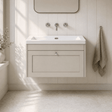 [BFHE3296K] Balterley 800mm Wall Hung 1 Drawer Unit with Minimalist Basin No Tap Hole - Pebble Grey - Silo