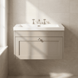 [BFHE3296M] Balterley 800mm Wall Hung 1 Drawer Unit with Minimalist Basin 3 Tap Hole - Pebble Grey - Silo