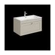 [BFHE3296Q] Balterley 800mm Wall Hung 1 Drawer Unit with Stone Basin 1 Tap Hole, Pebble Grey - Cutout
