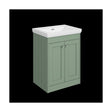 [BFHE825H] Balterley 600mm Floor Standing 2 Door Unit with Classic Basin No Tap Hole - Satin Green - Cutout