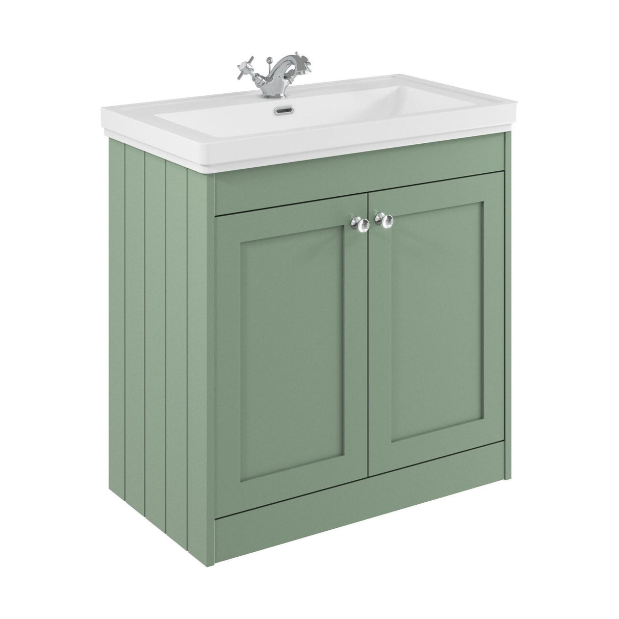 [BFHE826A] Butterton Floor Standing 2 Door Vanity Unit with Classic Basin 1 Tap Hole, Choice of Size and Colour - Cutout