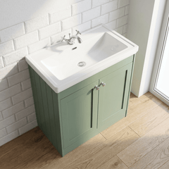 [BFHE826A] Butterton Floor Standing 2 Door Vanity Unit with Classic Basin 1 Tap Hole, Choice of Size and Colour