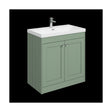 [BFHE826E] Balterley 800mm Floor Standing 2 Door Unit with Thin Edge Basin 1 Tap Hole - Satin Green - Cutout
