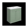 [BFHE826K] Balterley 800mm Floor Standing 2 Door Unit with Minimalist Basin No Tap Hole - Satin Green - Cutout