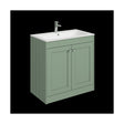 [BFHE826P] Balterley 800mm Floor Standing 2 Door Unit with Stone Basin 1 Tap Hole - Satin Green - Cutout