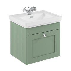 [BFHE891A] Butterton Traditional 1 Drawer Wall Hung Vanity Unit with Classic Basin, Choice of Size and Colour - Cutout