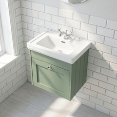 [BFHE891A] Butterton Traditional 1 Drawer Wall Hung Vanity Unit with Classic Basin, Choice of Size and Colour
