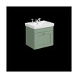 [BFHE891B] Balterley 500mm Wall Hung 1 Drawer Unit with Classic Basin 3 Tap Hole - Satin Green - Cutout