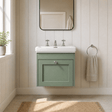 [BFHE891B] Balterley 500mm Wall Hung 1 Drawer Unit with Classic Basin 3 Tap Hole - Satin Green - Silo