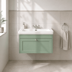 [BFHE896A] Butterton Traditional 1 Drawer Wall Hung Vanity Unit with Classic Basin, Choice of Size and Colour