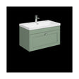 [BFHE896E] Balterley 800mm Wall Hung 1 Drawer Unit with Thin Edge Basin 1 Tap Hole - Satin Green - Cutout