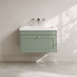 [BFHE896K] Balterley 800mm Wall Hung 1 Drawer Unit with Minimalist Basin No Tap Hole - Satin Green - Silo