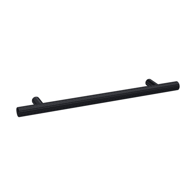 [BFHH021] Furniture Handle Textured Knurled Bar Handle, 220mm (160mm Centres) - Matt Black - Cutout