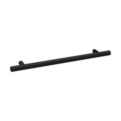 [BFHH022] Furniture Handle Textured Knurled Bar Handle, 252mm (192mm Centres) - Matt Black - Cutout