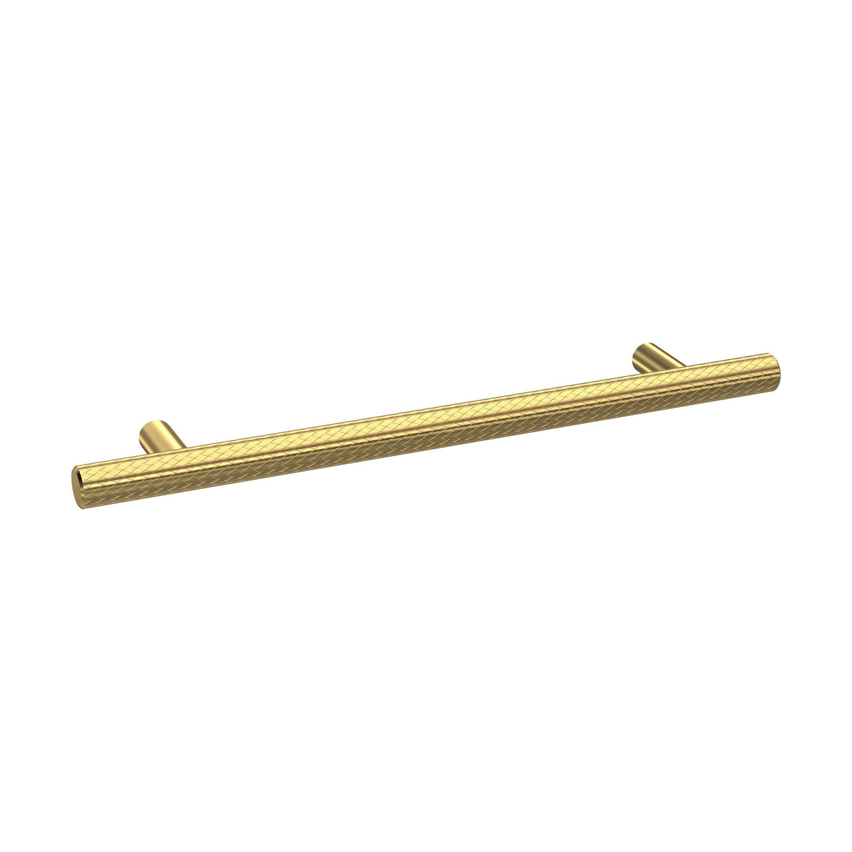 [BFHH031] Furniture Handle Textured Knurled Bar Handle, 220mm (160mm Centres) - Brushed Brass - Cutout