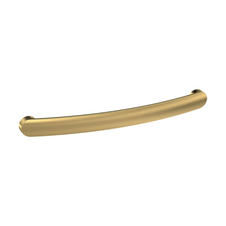 [BFHH191] Furniture Handle Round D Shape Handle, 210mm (192mm Centres) - Brushed Brass - Cutout