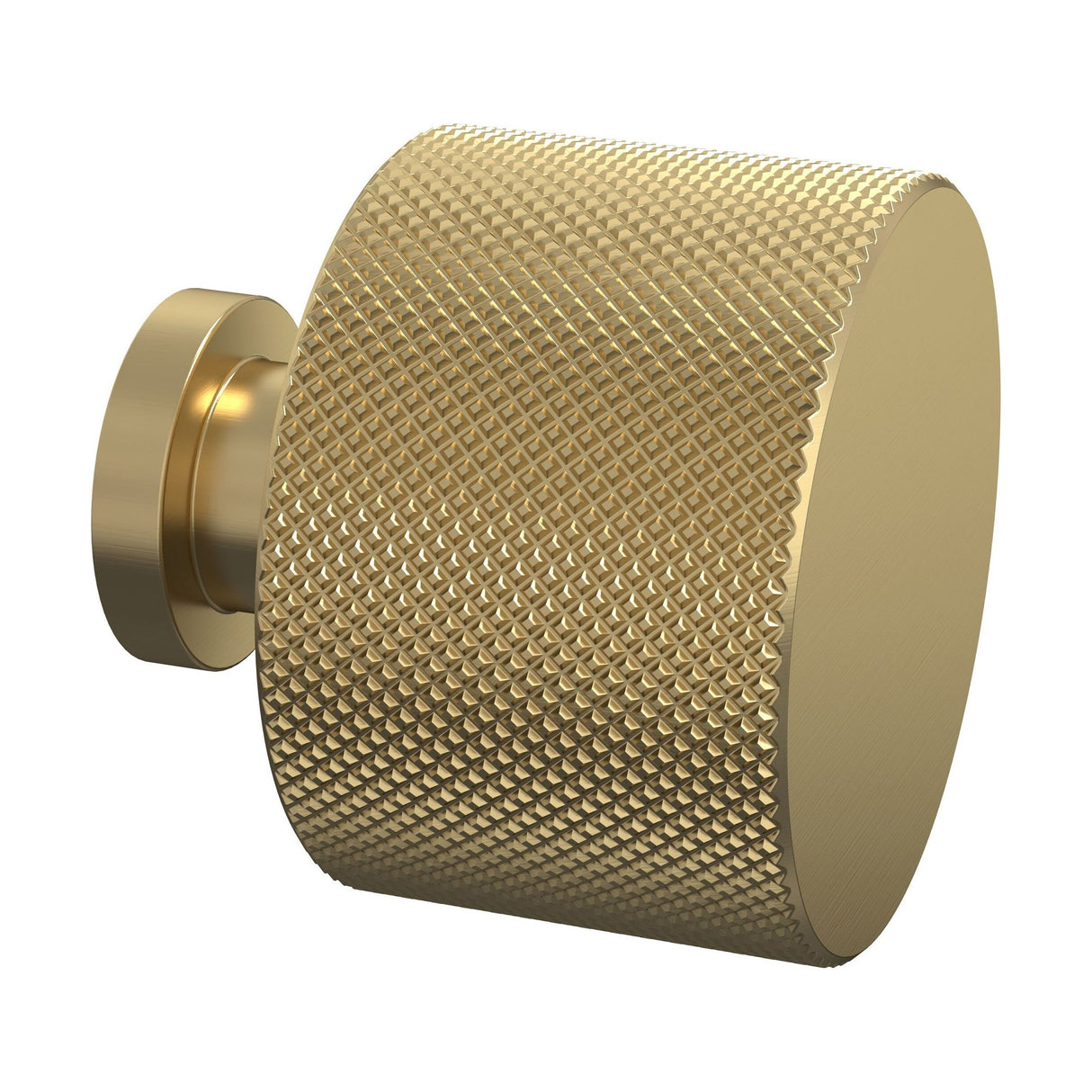 [BFHH314] Knurled Indented Round Knob, 30mm - Brushed Brass - Cutout