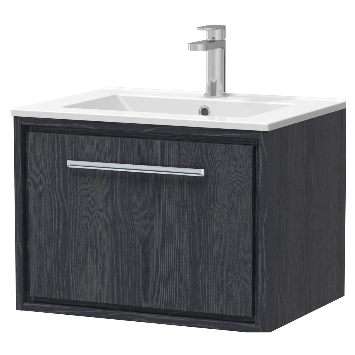 [BFIF2222C] Longnor 1 Drawer Wall Hung Vanity Unit with Minimalist Basin - Choice of Size and Colour - Cutout